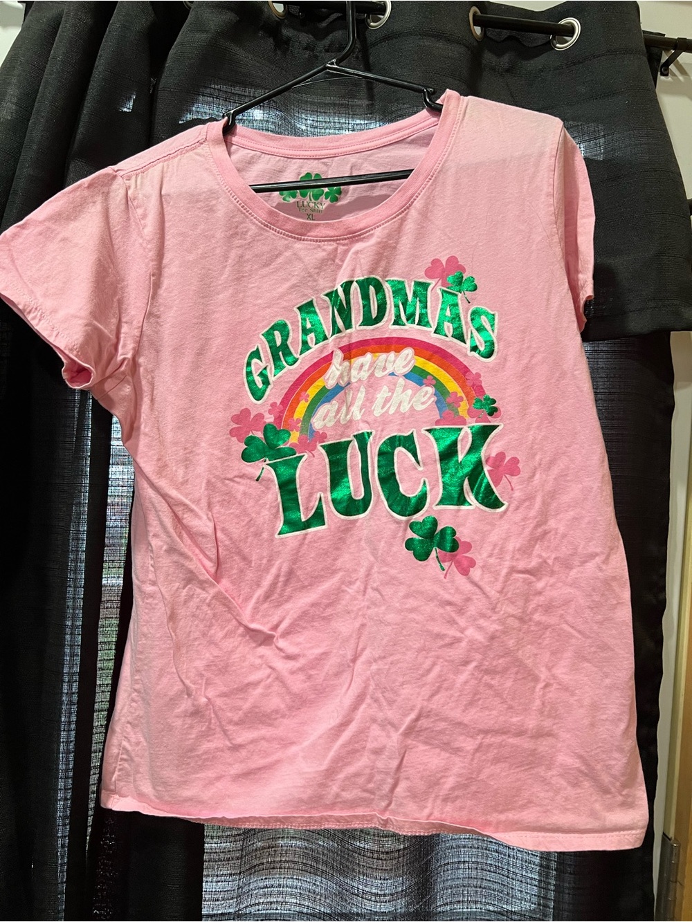 Grandma's Have All The Luck Pink Graphic Tee - Woman’s XL